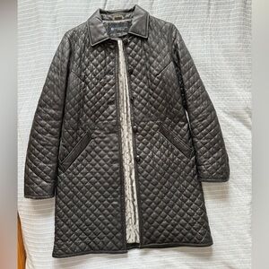 Kenneth Cole Quilted Leather Trench